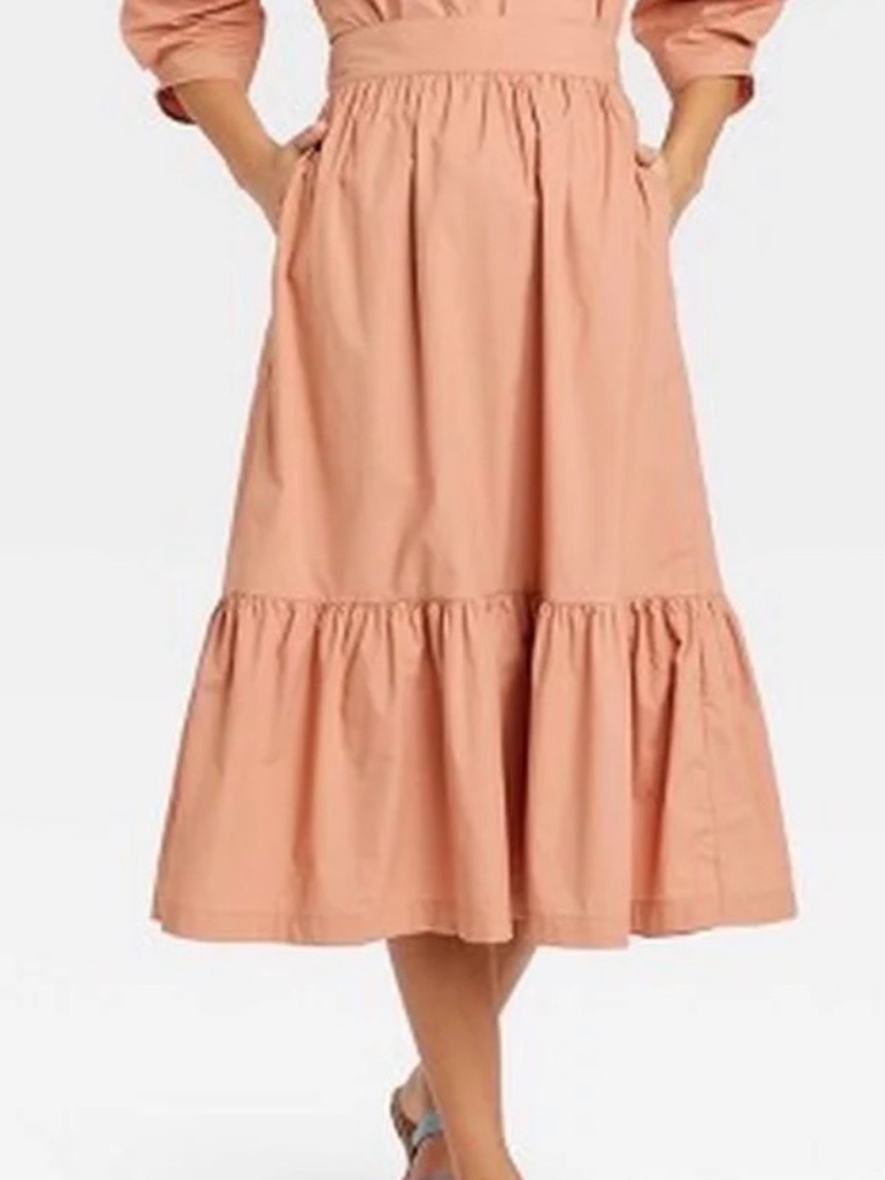 A NEW DAY Women's Tiered A-Line Midi Skirt Size Medium